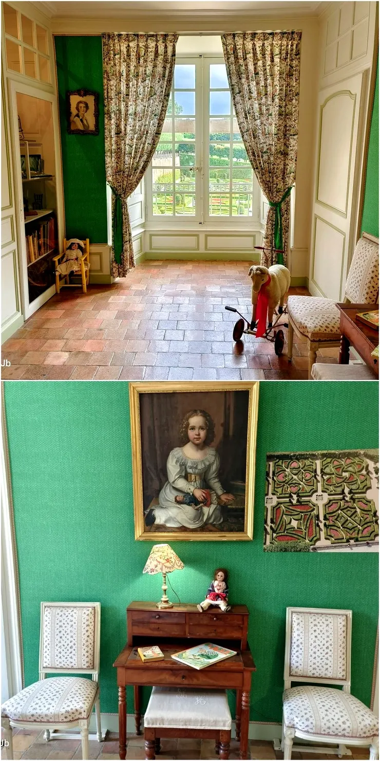 【我逐室參觀覺得它比農索溫暖，女孩房有大城堡最柔軟的線條。位在2樓的小女孩房間，堡主應該有兩個女兒。】