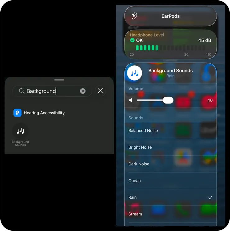 Background Sounds 功能長這樣