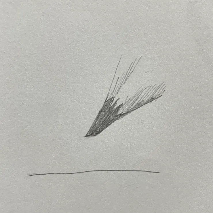 請用鉛筆筆鈍面去接觸紙面，力道比較不會失控