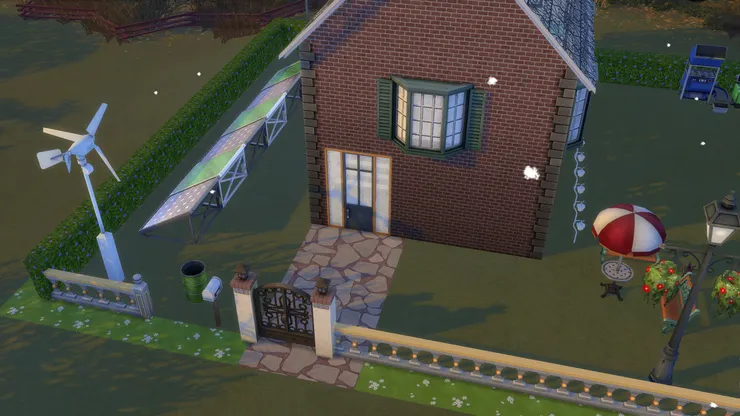 其實原本的房子並不是獨立屋，而是大廈的頂樓，但我在Sims不能畫成頂樓，便畫成了一個這樣的房子。