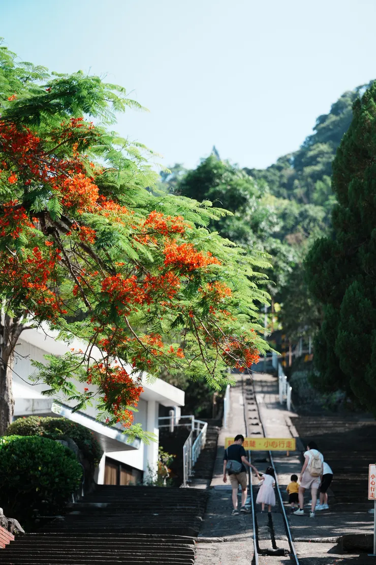 戶外的苗栗出磺坑礦業歷史現場坡度非常陡峭完全不適合輪子族。