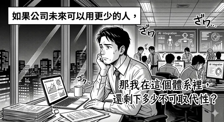 如果公司未來可以用更少的人，那我在這個體系裡，還剩下多少不可取代性？
