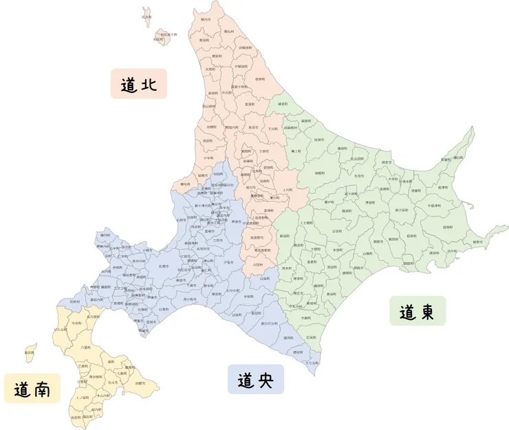 北海道分區地圖/資料來源:網頁資訊