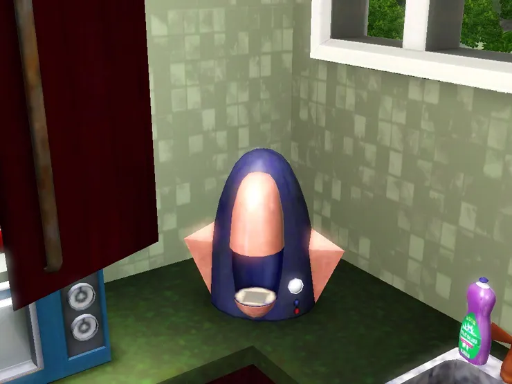 好像企鵝的熱飲機。爸爸喜歡用來泡咖啡。我特意用了很搶眼的顏色。