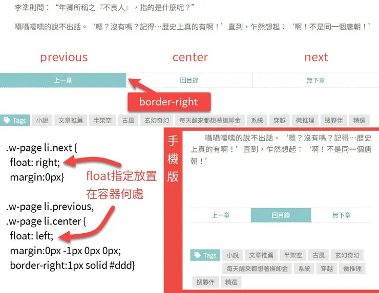 2-1  Blogger做自適應上、下章及回目錄按鈕-03