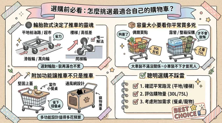 選購前必看：怎麼挑選最適合自己的購物車？
