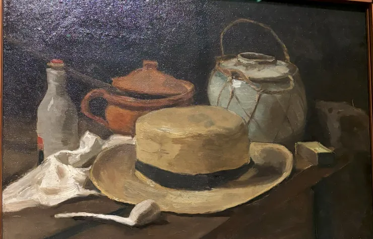 <有草帽的靜物> 文森·梵谷  攝於《梵谷：尋光之路》展覽  富邦美術館