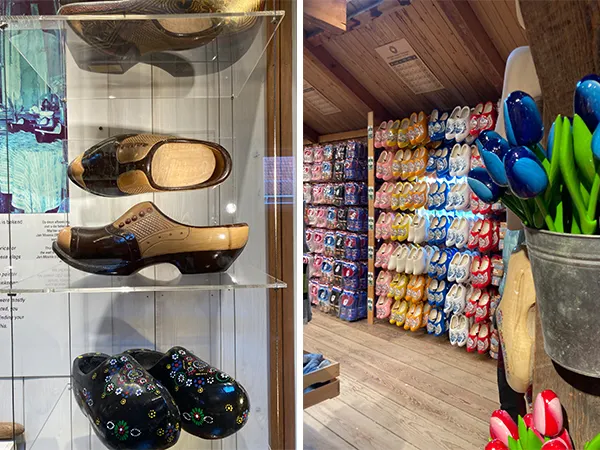 充滿五花八門風格各異的木鞋，繽紛的顏色很吸引人