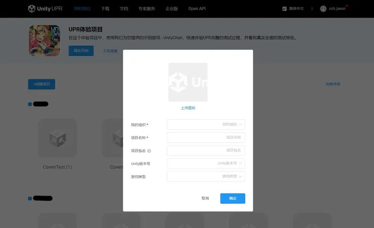 創建項目需要填寫的資料