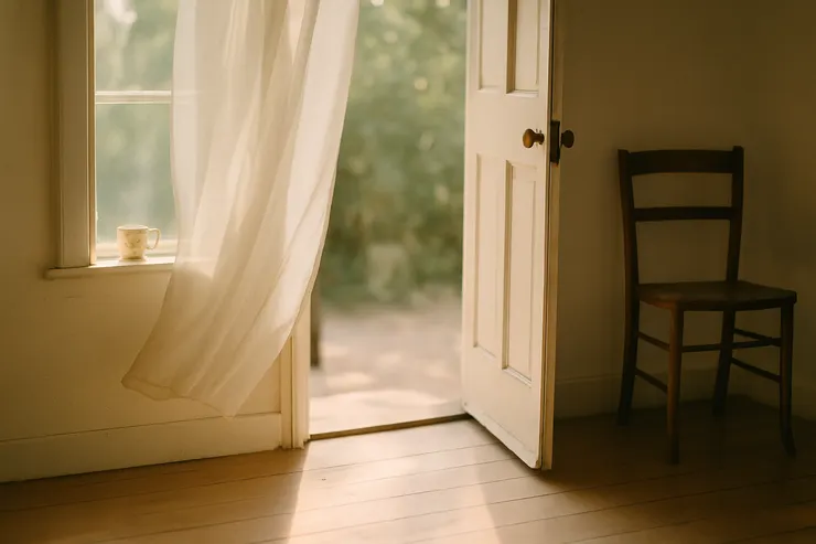 門縫教人進退有度,椅子替「也許」留位。