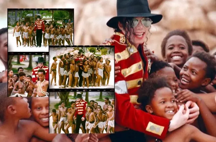 1997年,麥可傑克森與非洲的孩子們在太陽城/攝影師:John Isaac