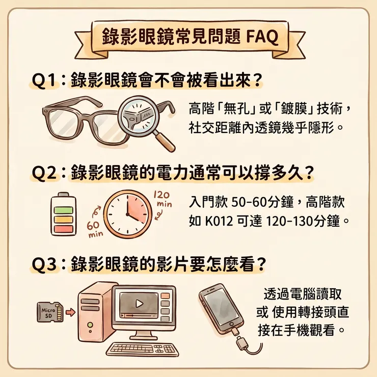 錄影眼鏡常見問題FAQ