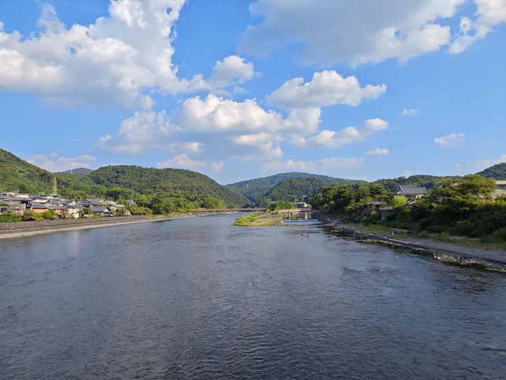 宇治橋「三之間」平台上看到的宇治川