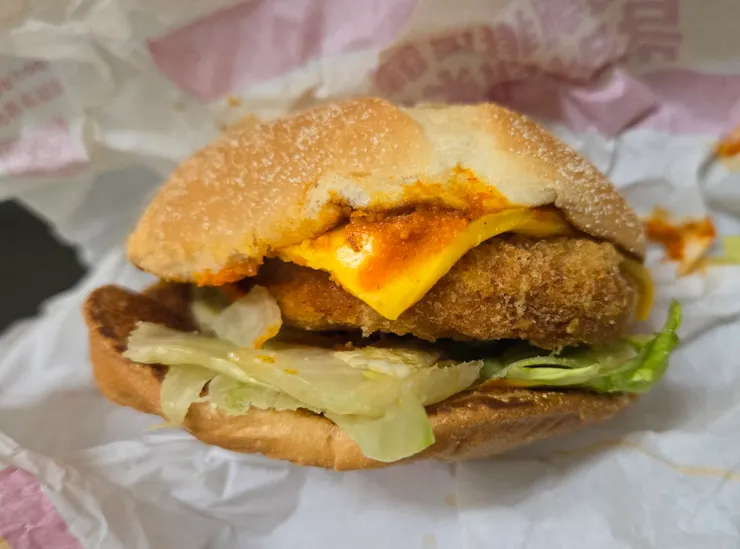 上面就可以看到明顯的辣醬和起司了~