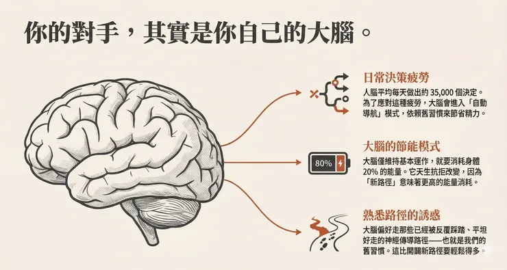 你的大腦節能模式是讓你留在舒適圈的主因