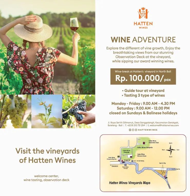 除了品酒，也有參觀葡萄園的服務可以參考（在峇里島北邊，跟酒莊不同位置）
