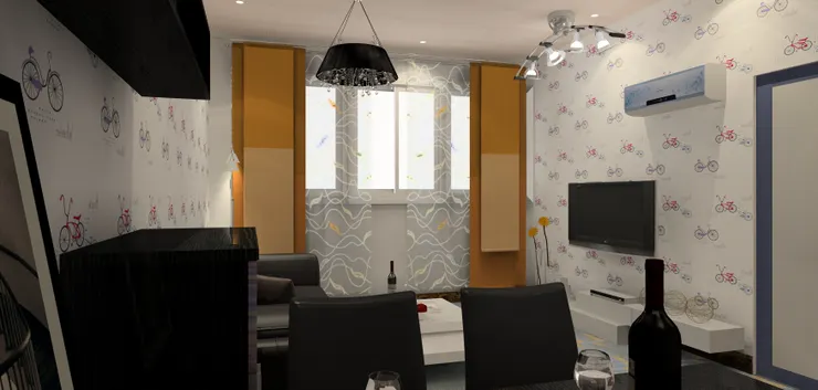 客廳這邊的窗看來卻像大白天！到底是黑夜還是白天！搞得我好亂！