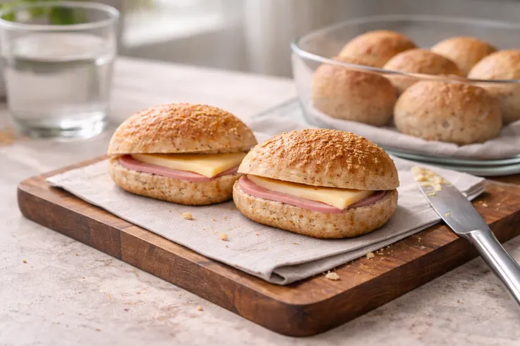 生活偶爾也需要一點儀式感。 我喜歡直接吃， 但家人很喜歡夾起司和火腿。