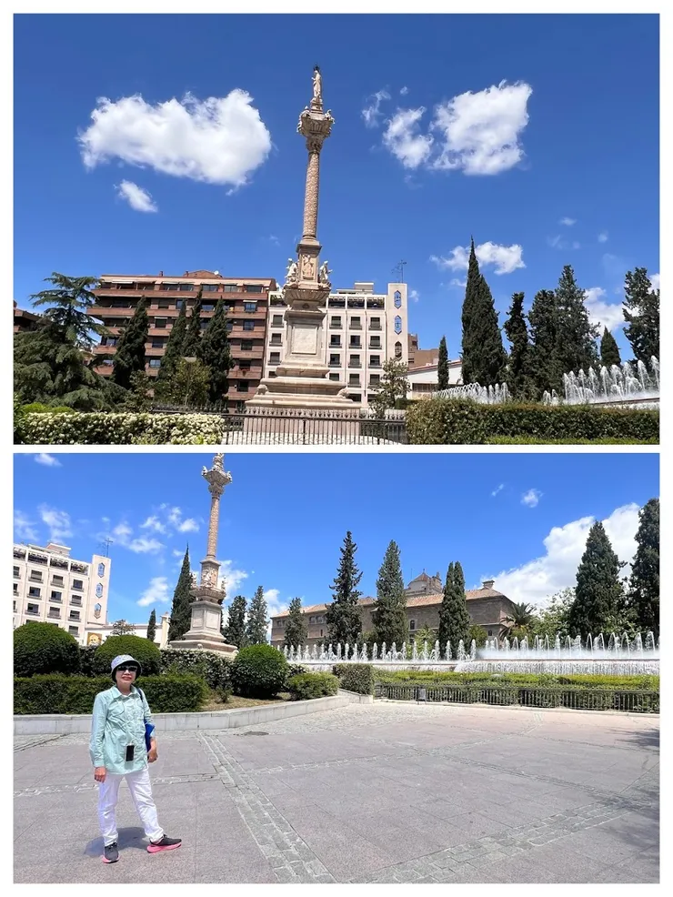 勝利花園噴泉，立柱上有聖母雕像。