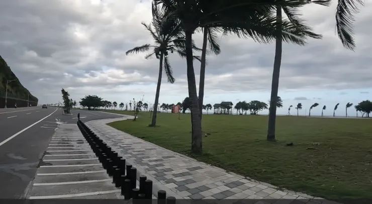 到海邊還是無法擺脫海風。