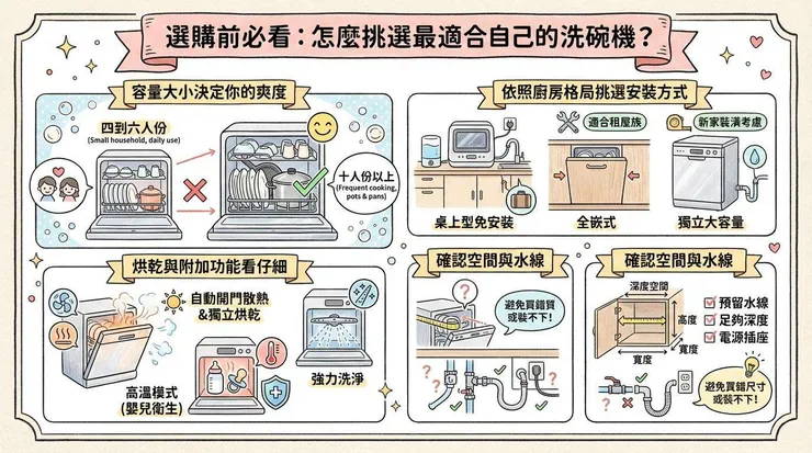 選購前必看：怎麼挑選最適合自己的洗碗機？