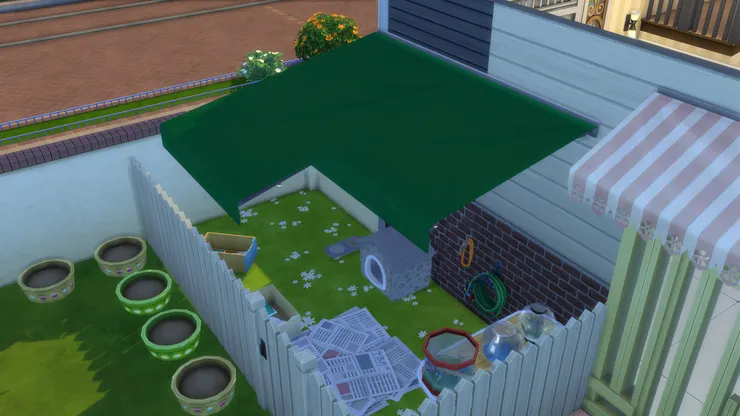 綠色的簷篷可以按需要捲起，讓動物享受到不同程度的陽光，和用來擋雨。