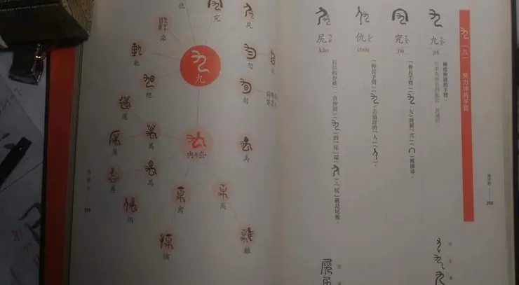 九（伸長的手）的延伸單字