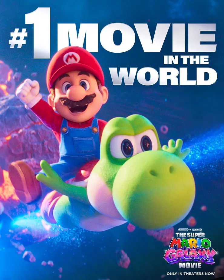 《超級瑪利歐銀河電影版》榮登首週全球票房冠軍官方賀圖