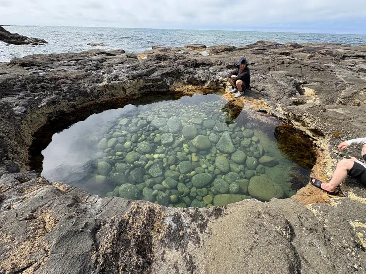 在探險的路上意外碰見超可愛的小池，我們說下次要穿泳衣來泡！