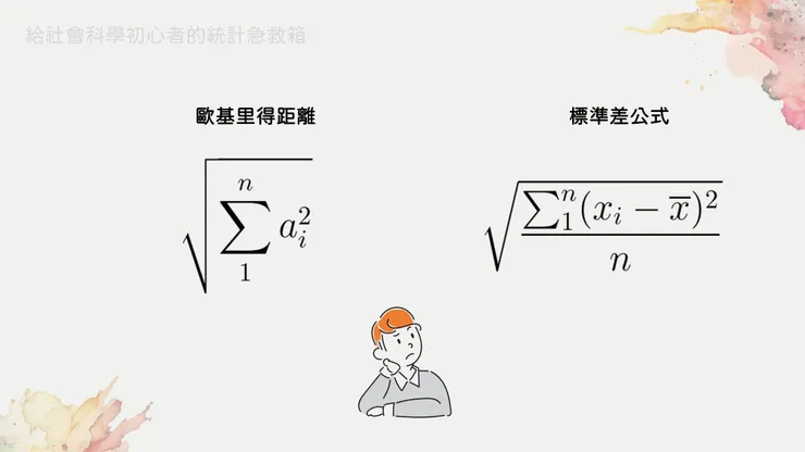 圖四、歐基里得距離與標準差的公式
