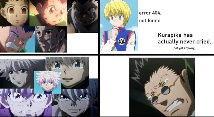 酷拉皮卡是主角四人中唯一沒哭過的 (他其實是“硬漢”性格)