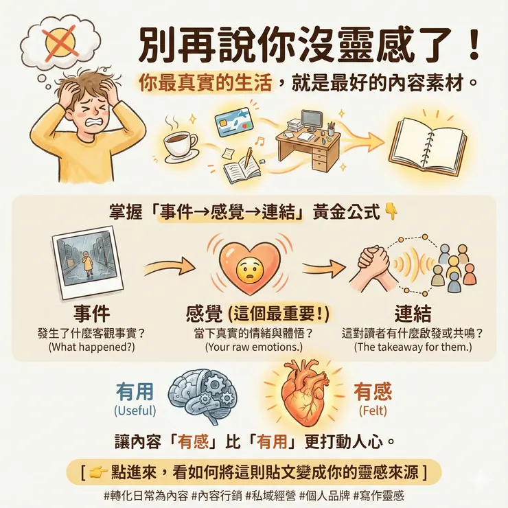 別再說你沒靈感了!你最真實的生活,就是最好的內容素材。