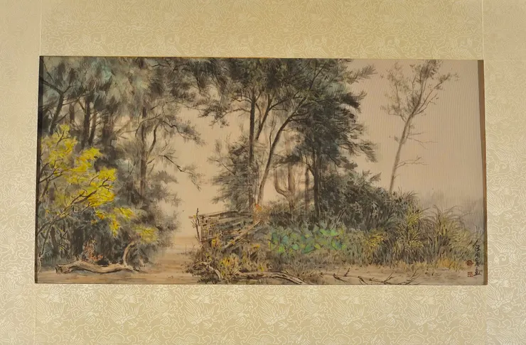 〈林間小徑〉裱褙