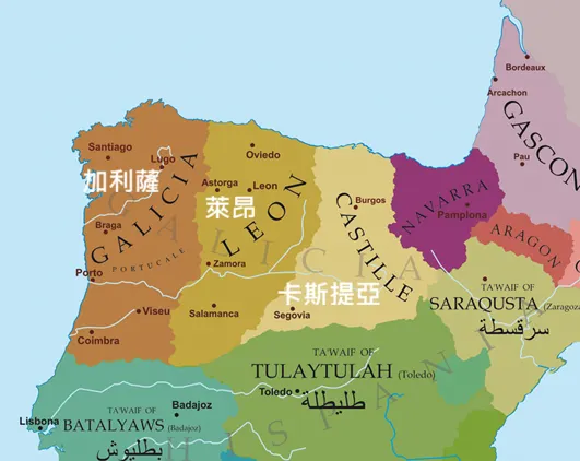 1070年三兄弟爭霸期間的伊比利半島