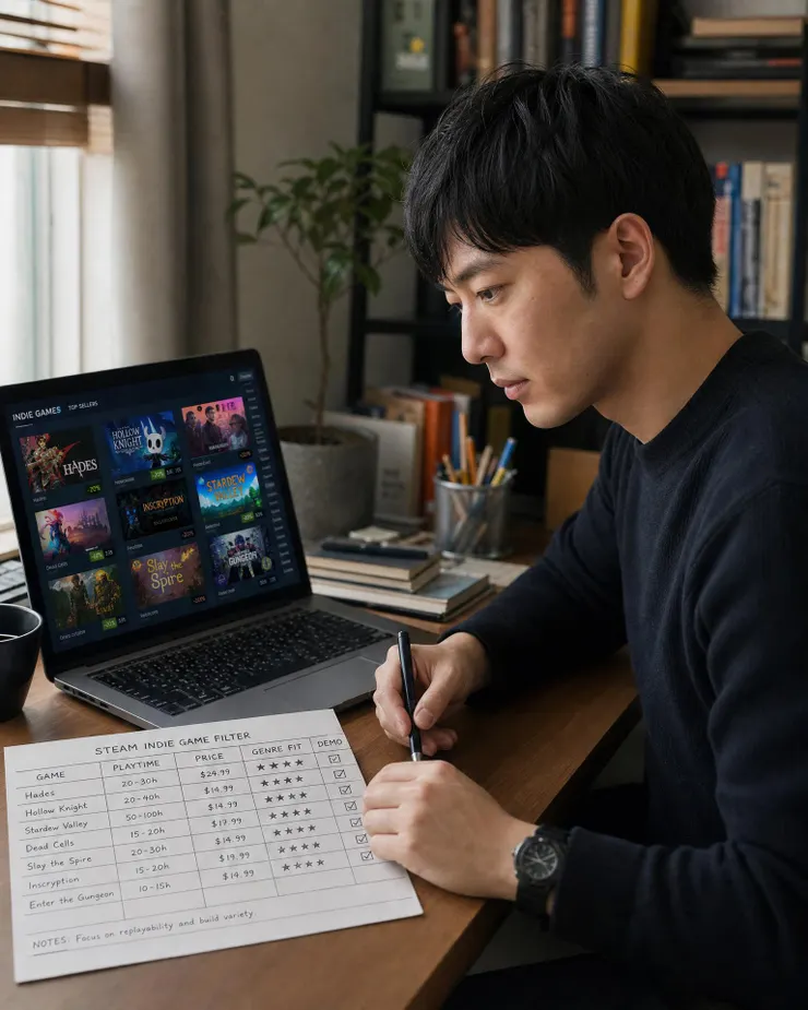 梁练伟整理 Steam 独立游戏新品节试玩清单与筛选标准