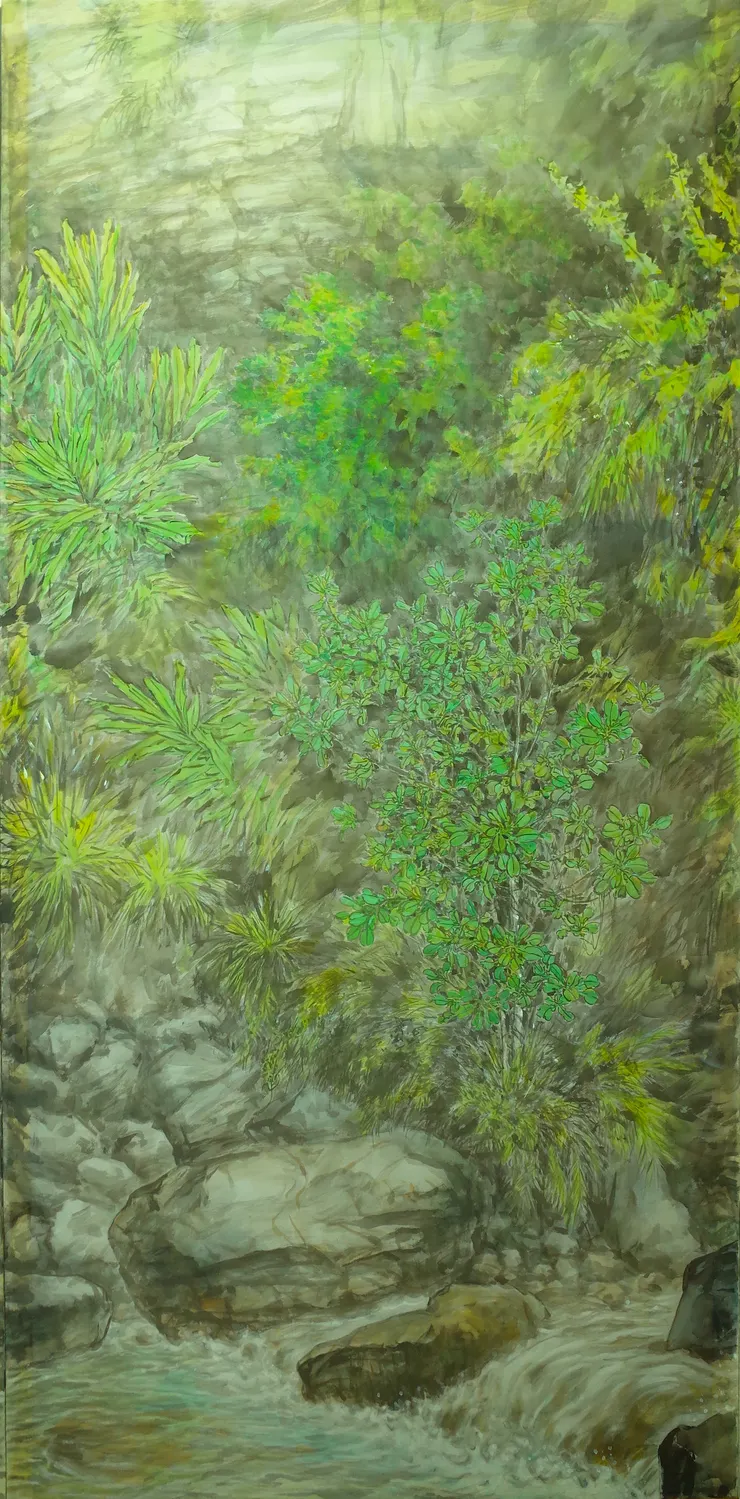 〈欣蓁涓流〉局部-左中屏