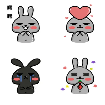【購買】Line貼圖第5彈-死魚眼兔的廢生2