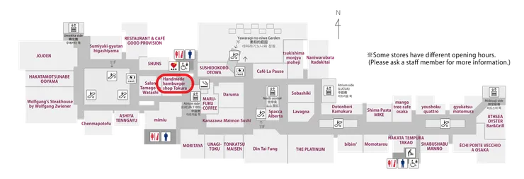 LUCUA OSAKA官網提供的地圖資訊