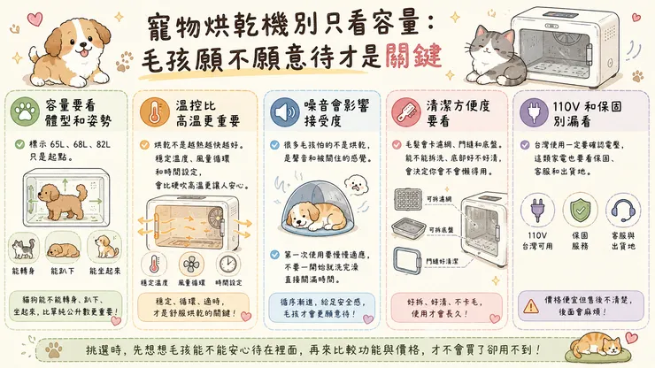 寵物烘乾機別只看容量：毛孩願不願意待才是關鍵