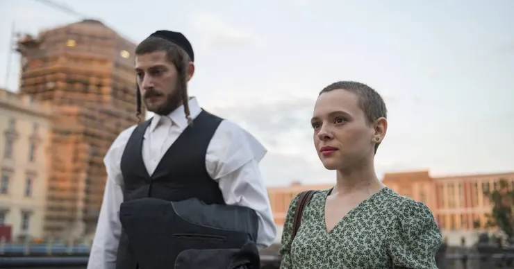 Amit Rahav and Shira Haas in Unorthodox. Netflix