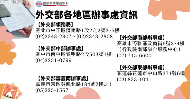 外交部全台各地辦事處整理