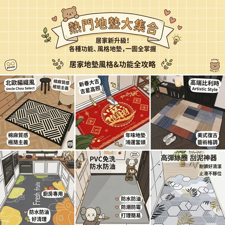 【地墊推薦】拒絕滑倒受傷!Dcard/PTT爆紅盤點:清潔零死角/爸媽救星,幾何編織刮泥地墊/喜慶進門地墊