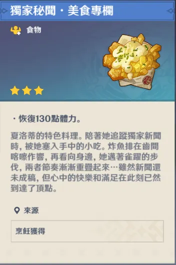 夏洛蒂特殊料理獨家祕聞·美食專欄