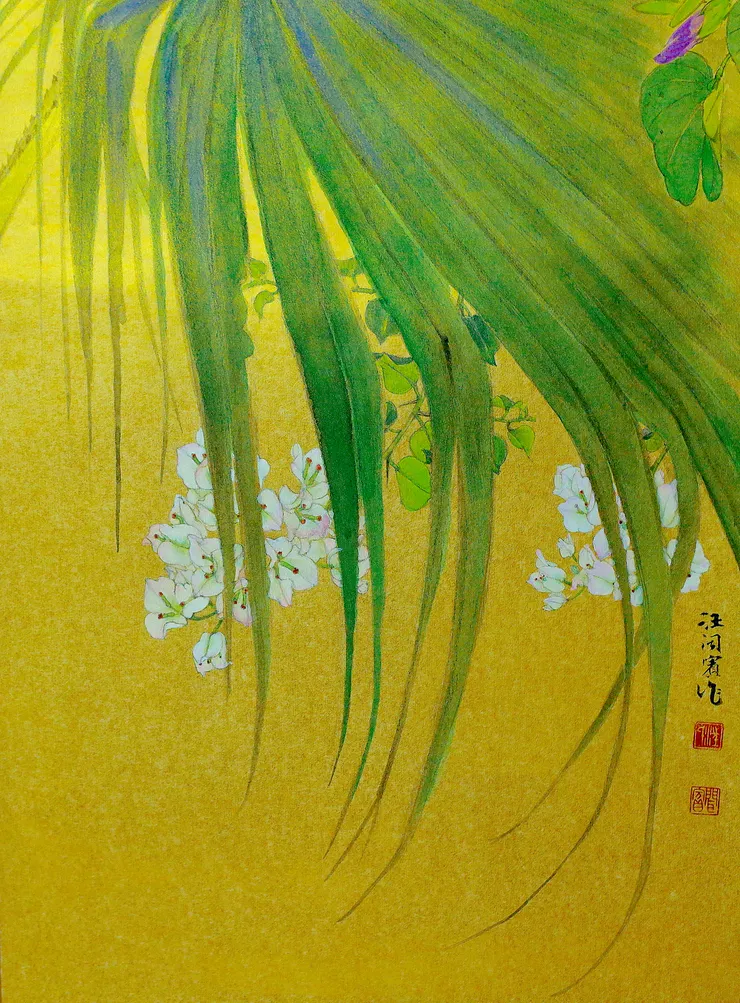 〈窗外一瞥〉局部－蒲葵