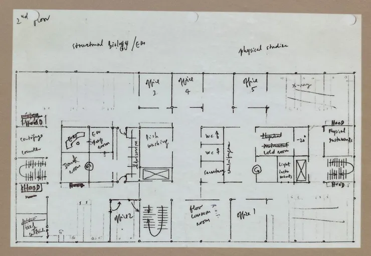 原設計圖。可見到開放式實驗室空間