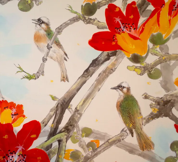 〈四月天晴〉局部－白頭翁