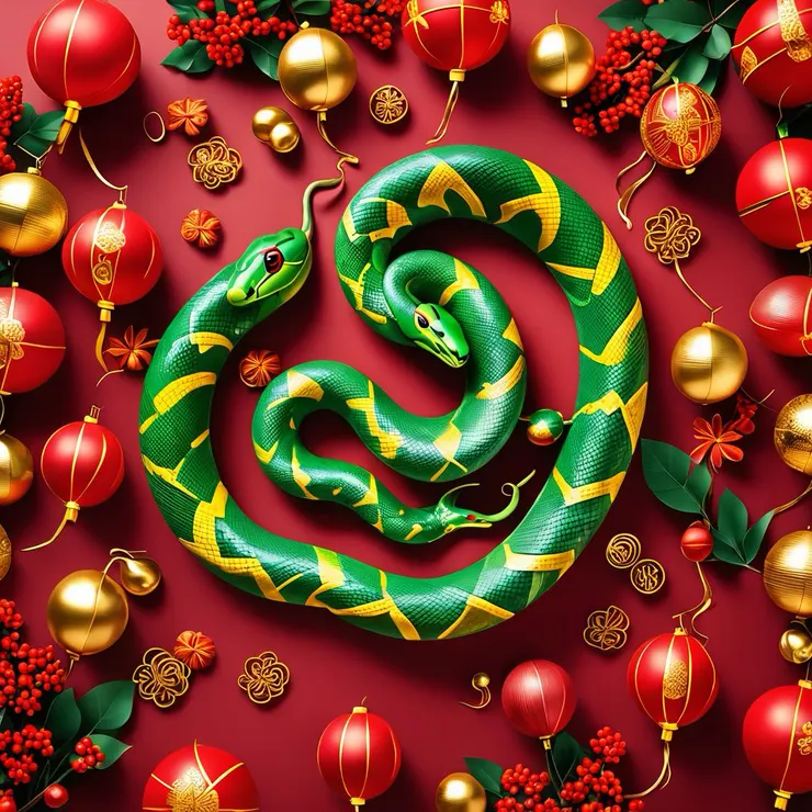 圖為AI生成的蛇年吉祥圖（有吉祥嗎？^^||)