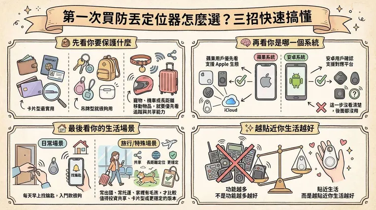 第一次買防丟定位器怎麼選？三招快速搞懂