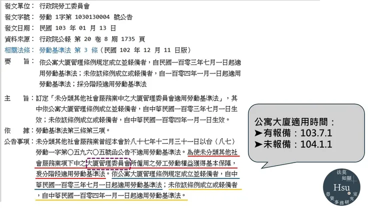 勞動部103.1.13勞動1字第 1030130004 號公告