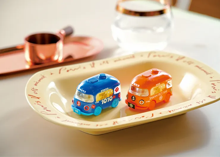 ▲九款「小車盲盒」分別汲取各品牌元素，凡於餐廳品牌消費達1,000元或於大心消費滿500元即可獲得。